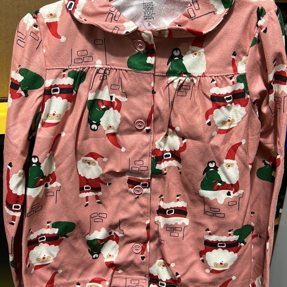 Carter's Just One You® Toddler Girls' Santa Coat Pajama Set - Pink - Picture 11 of 11